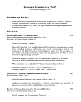 Preview of Jennifer Roth Miller's curriculum vitae